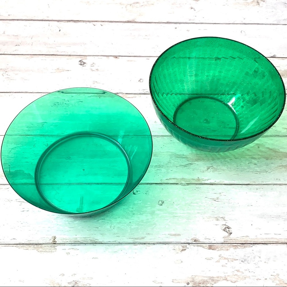 Green Bowls Kitchen Serving Dishes Set of 2 Mixing Bowl Set